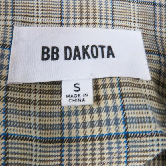 Urban Outfitters BB Dakota Tan Brown Plaid Blazer Jacket Small - Picture 4 of 6